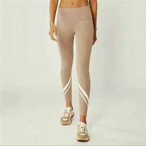 Tory Sport Beige Leggings with White Accents